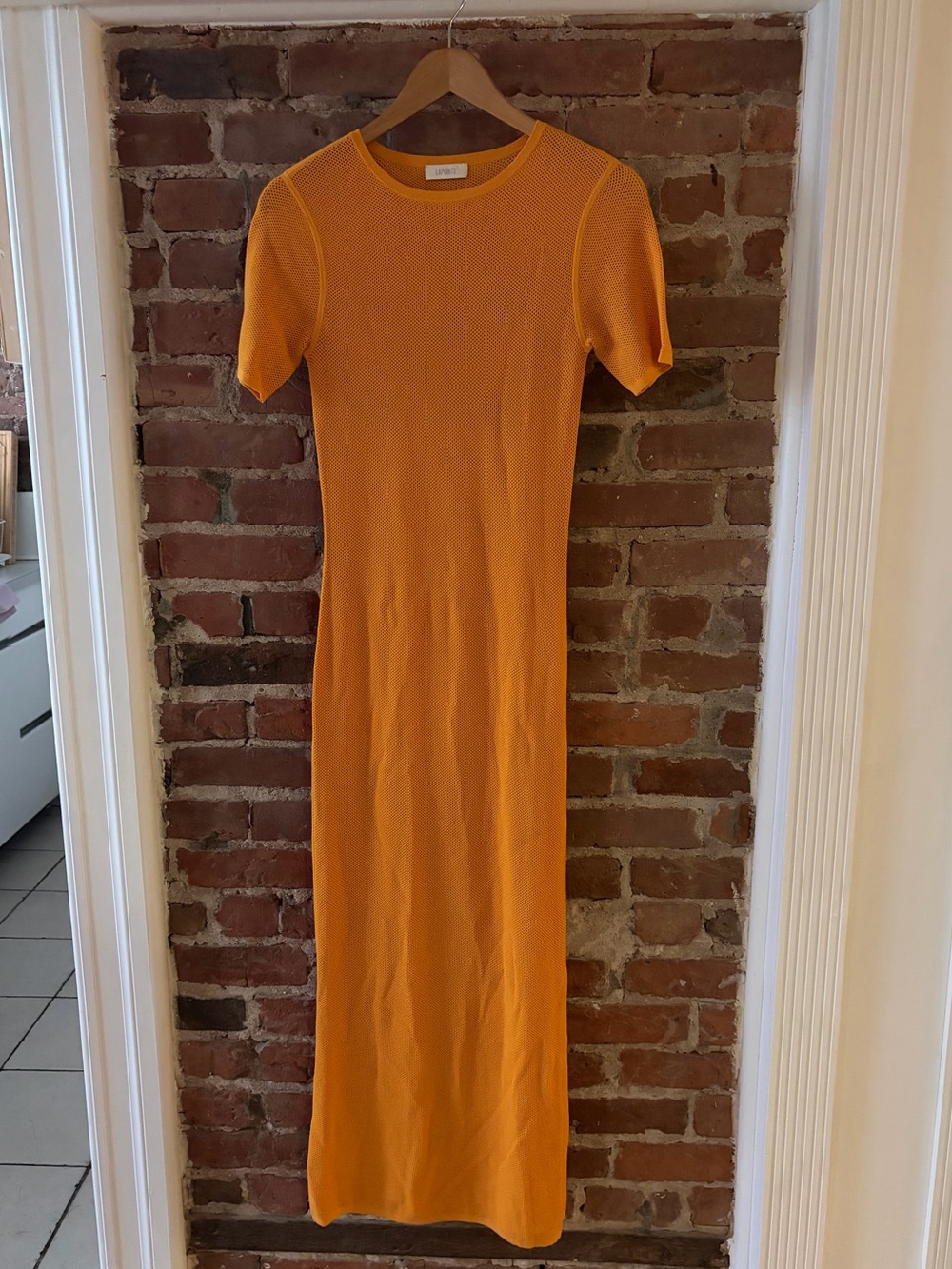 Lapointe Maxi Mesh Dress in Orange